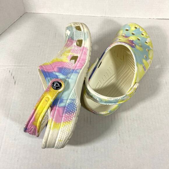 Crocs TieDye Pastel Colors Lightweight Comfort Clog Classic Croc Sz M 5 W 7 - Picture 8 of 12